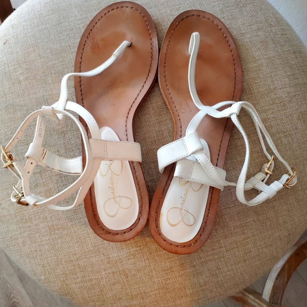 Jessica simpson white strapy sandals
